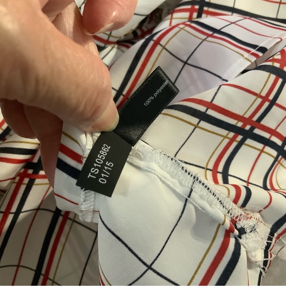 The Limited Plaid 3/4 Sleeve Button Front Easy Travel Top Sz XL - Picture 6 of 10